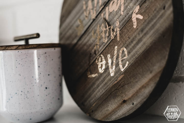 DIY Rustic Gold Foil Wood Sign