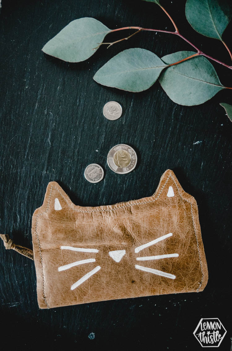 DIY Leather cat pouch