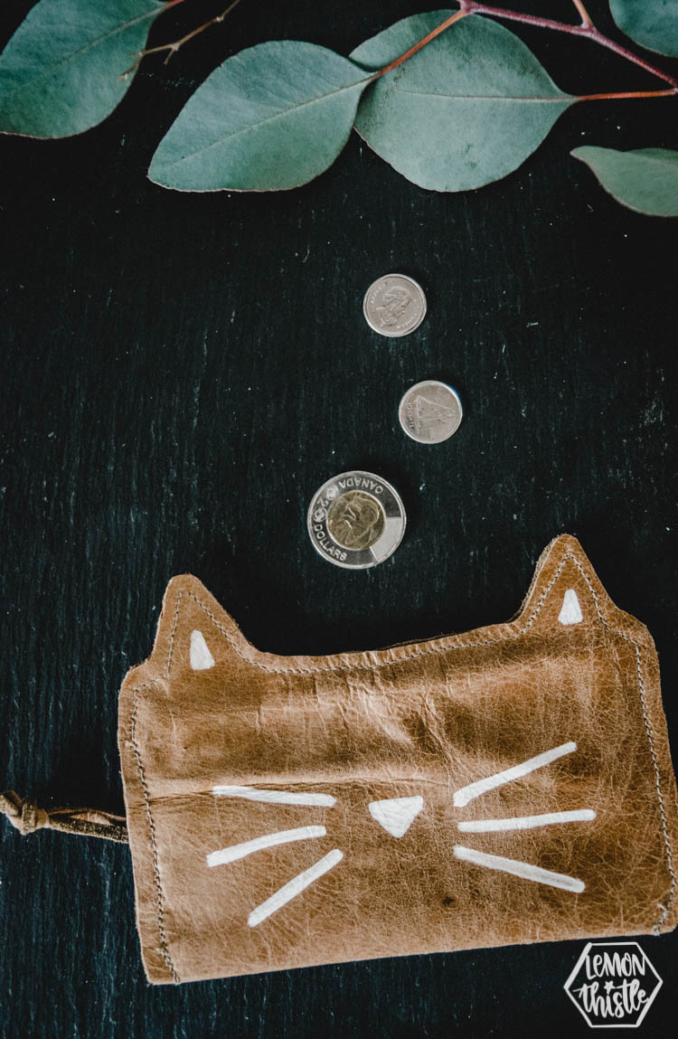 DIY Leather cat pouch