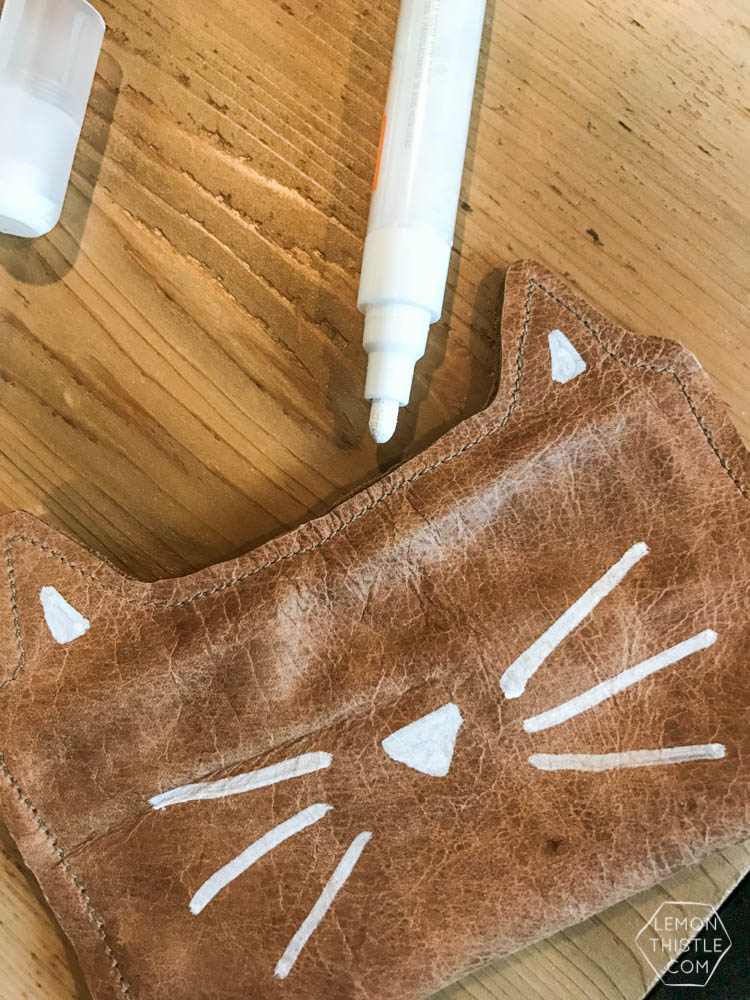 DIY Cat Pouch- marker for leather