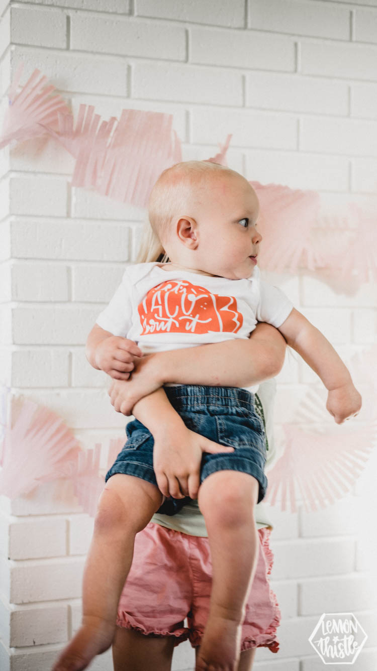 Let's Taco Bout it DIY Onesie with stripflock vinyl