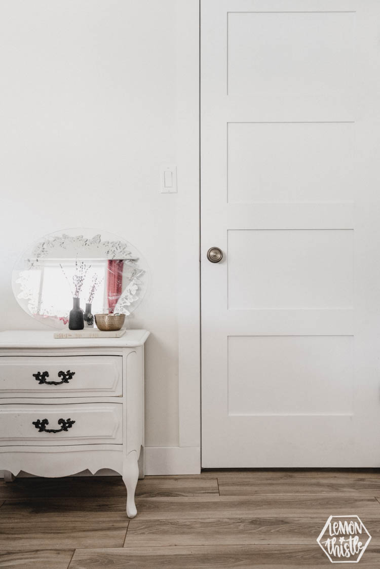 Beautiful Brass Door Knobs on 4 panel shaker door
