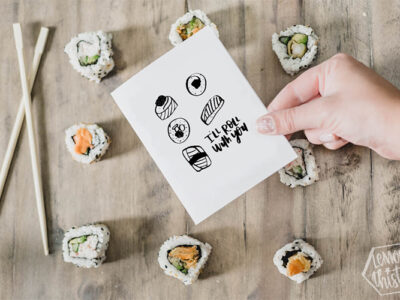 I'll roll with you! Free printable sushi card