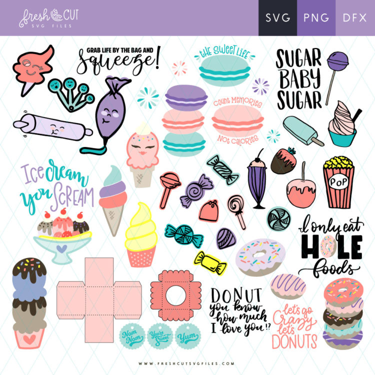 Fresh Cut Sweet Shoppe SVG Cut Files Bundle with Bonuses!