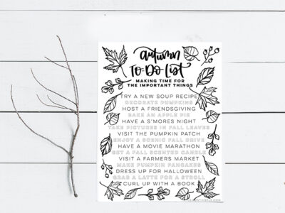 Autumn To do list- bucket list for fall