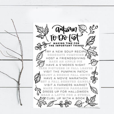 Autumn To do list- bucket list for fall