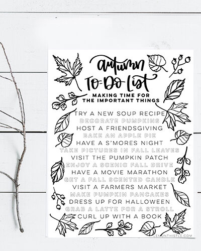 Autumn To do list- bucket list for fall