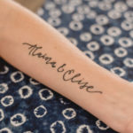 Hand lettered tattoo design by lemon thistle