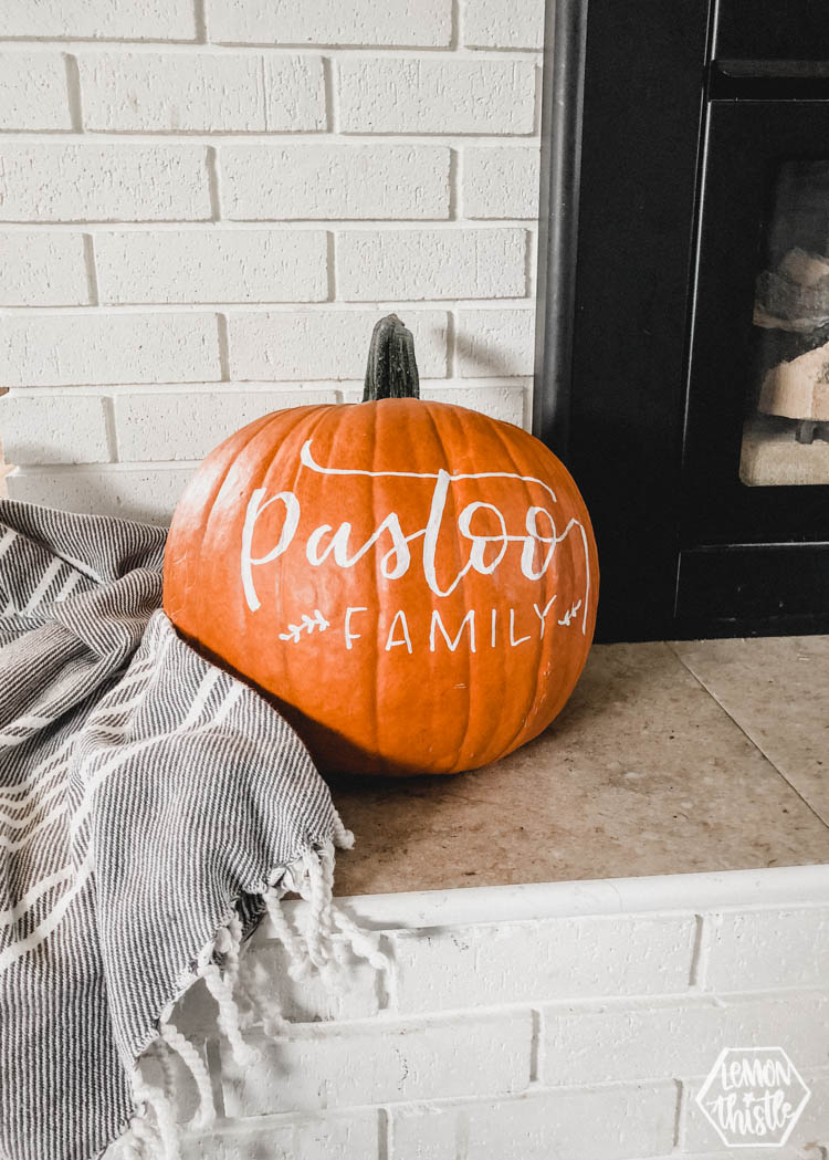 Last Name Hand Lettered Pumpkins