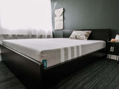 Boho Guest Bedroom with green walls... plus Leesa review
