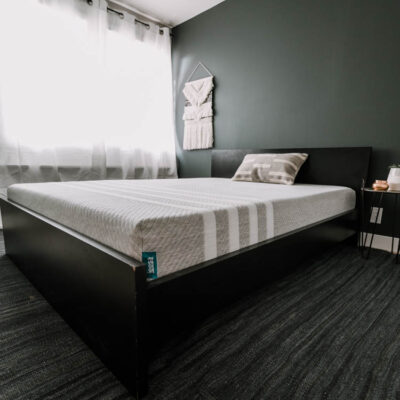 Boho Guest Bedroom with green walls... plus Leesa review