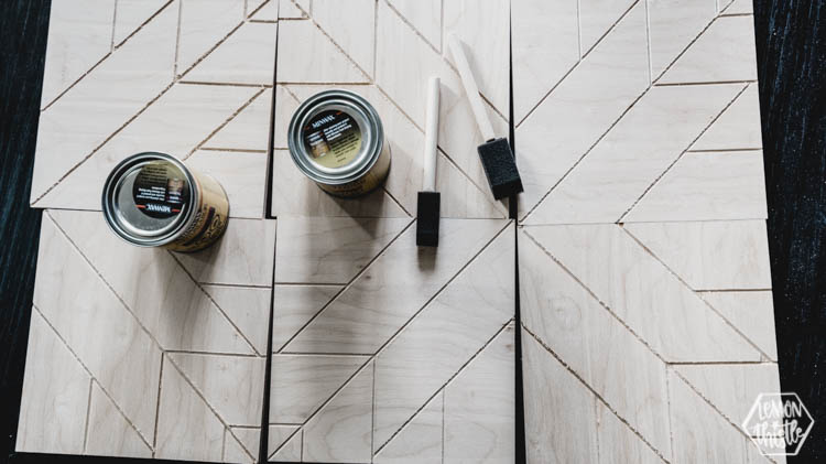 Precut wood panels for a DIY geometric wood sign