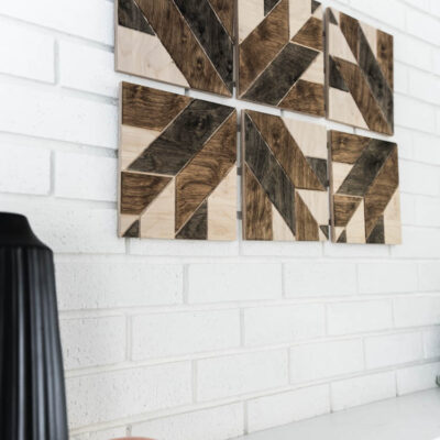 30 MINUTE DIY Stained Wood Art- with wooden quilt blocks