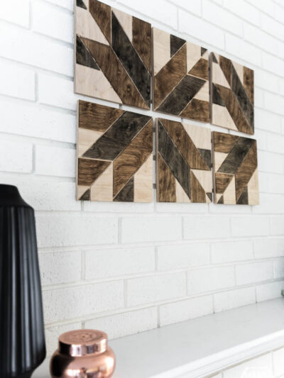30 MINUTE DIY Stained Wood Art- with wooden quilt blocks