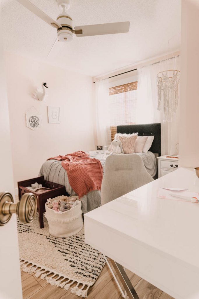 Little Girls Bedroom Makeover- love the textures in here!