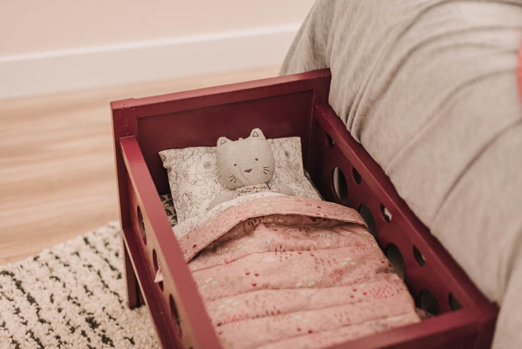 New sheet set for mom's old doll bed
