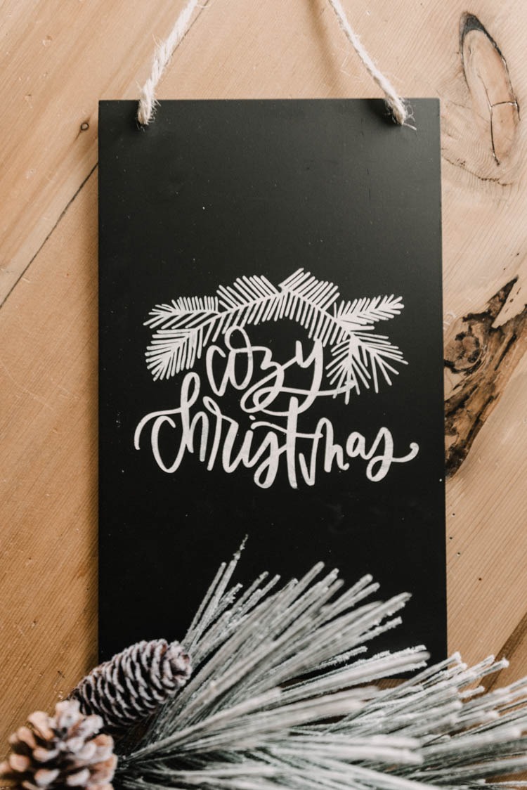 DIY Faux Chalkboard Signs & Cozy Christmas Hand Lettered SVG Bundle!