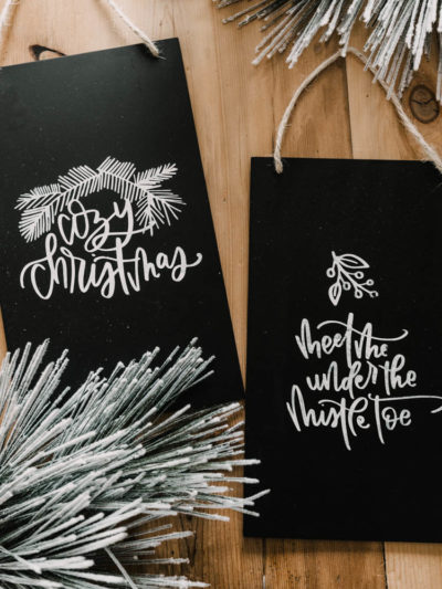 DIY Faux Chalkboard Signs & Cozy Christmas Hand Lettered SVG Bundle!
