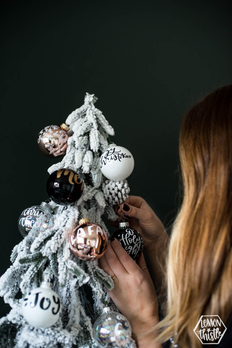 The perfect gift to craft for the holidays! DIY Handlettered Ornaments- 3 ways to make them