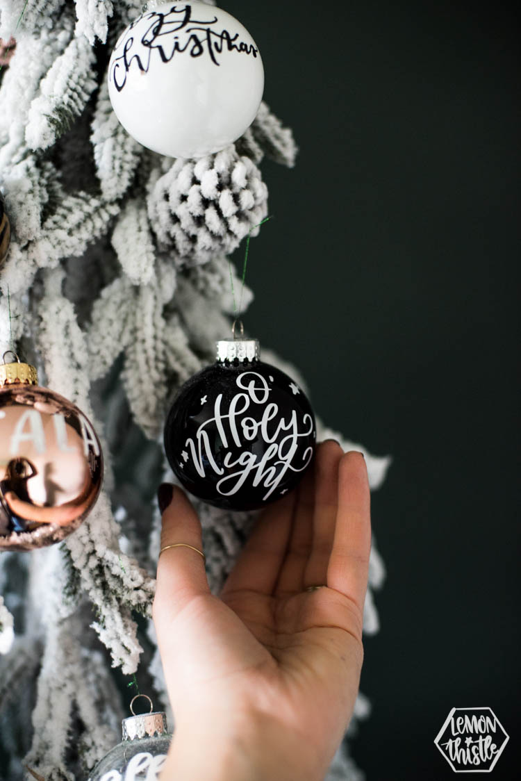 Vinyl Transfer Calligraphy Ornaments DIY Tutorial
