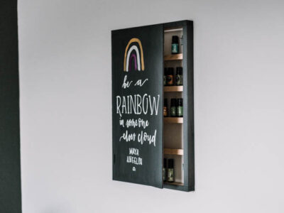 DIY Hidden Essential Oils Storage- Wood Sign!