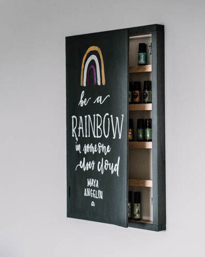 DIY Hidden Essential Oils Storage- Wood Sign!