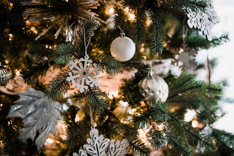 Love these natural wood and silver onaments!