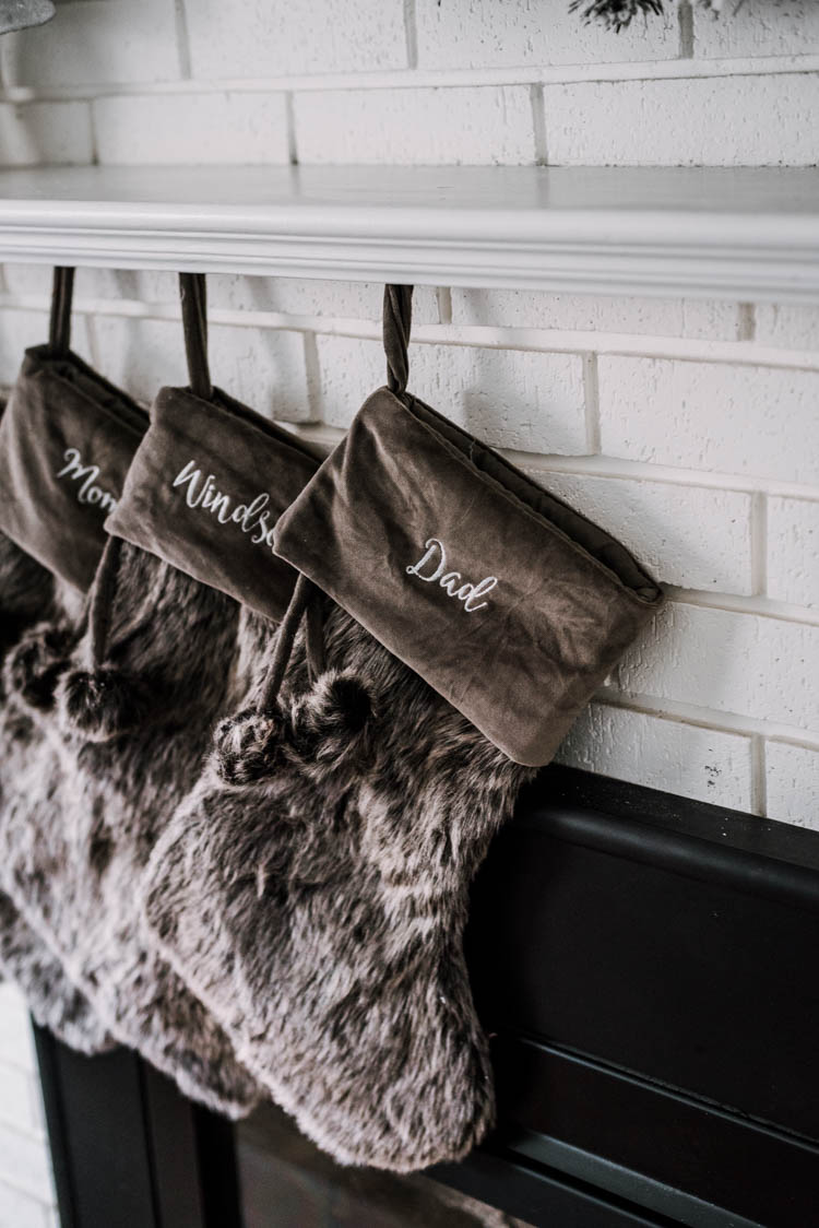 Personalized fur christmas stockings