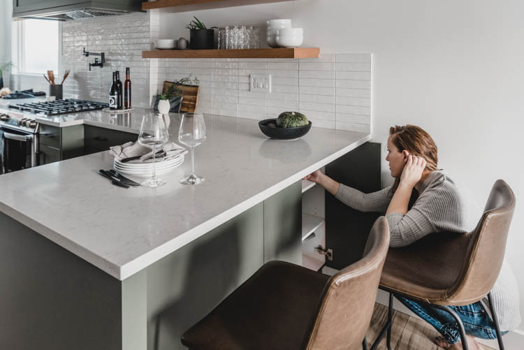 Hidden kitchen cabinet instead of corner cabinet