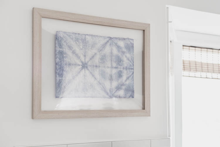 DIY Textile Art in a floating frame... plus simple faux shibori tutorial
