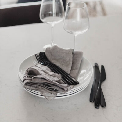 Beautiful soft veining in this quartz countertop