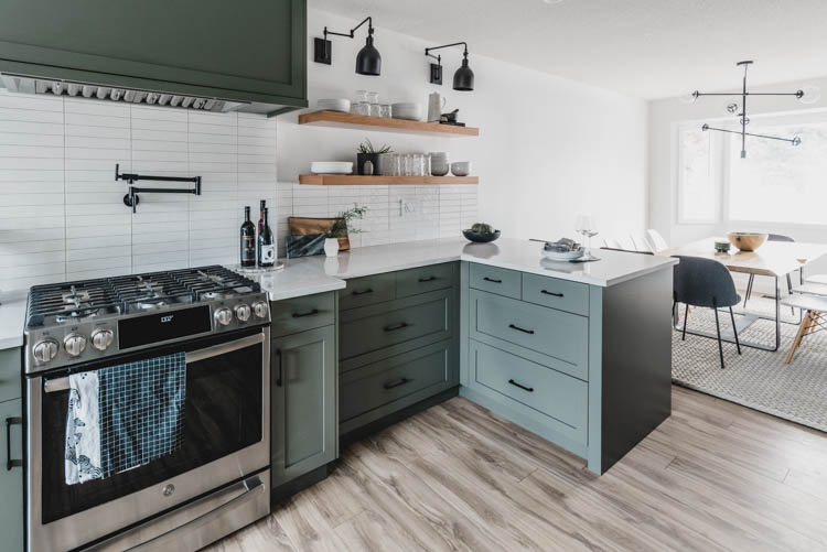 Love the drawers instead of a corner cabinet in the kitchen