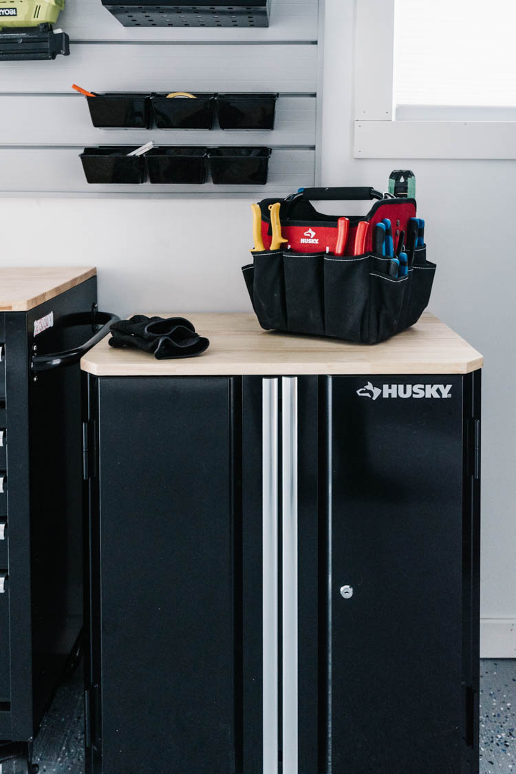 Small storage cabinet for garage workshop