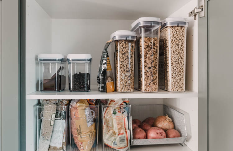 Love the clear plastic for pantry storage- see what's in there! 
