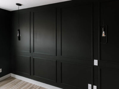 Moody black moulding wall DIY