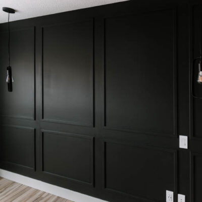 Moody black moulding wall DIY