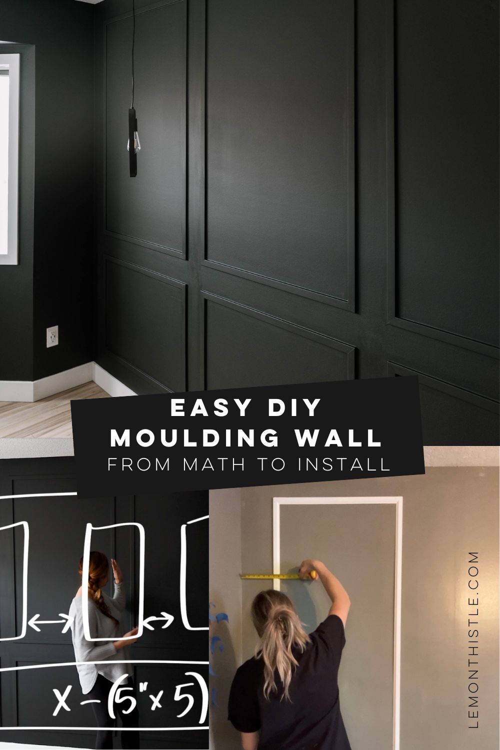 diy moulding wall collage of images
