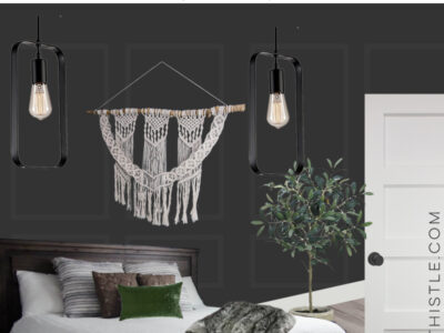 Black Bedroom Design Plans collage with text overlay