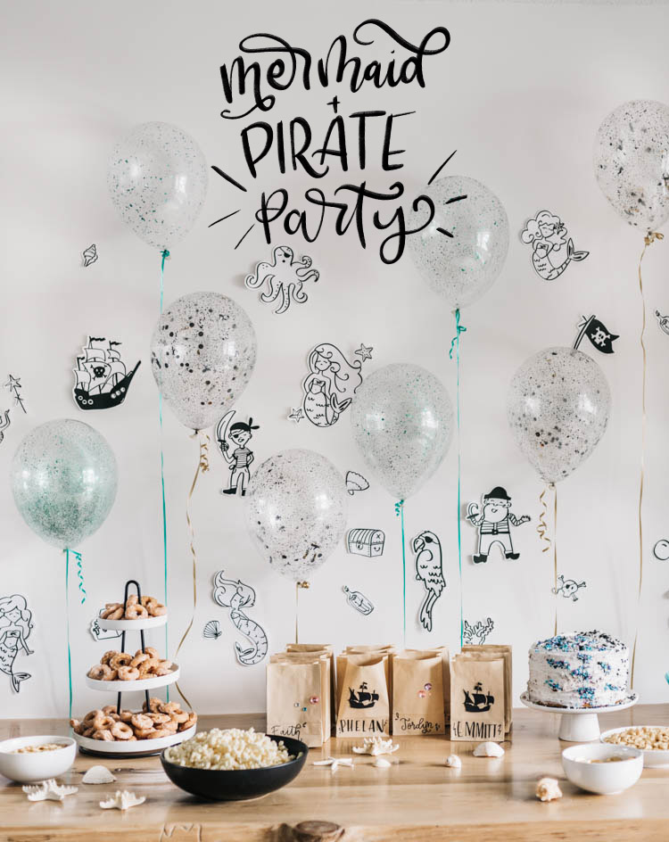 Love this modern pirates and mermaids birthday party!