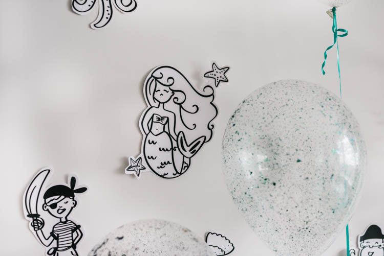 Pirate and mermaid party decorations