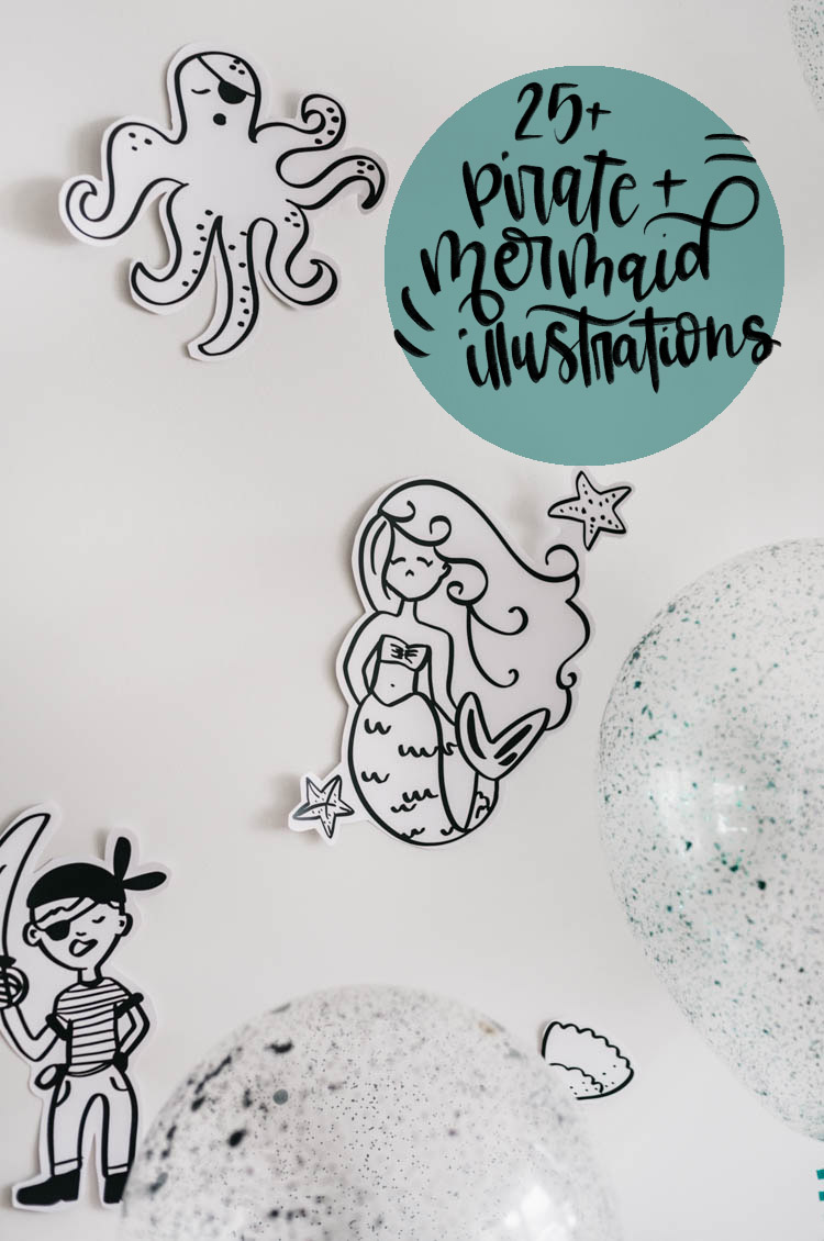 Pirate and mermaid SVG bundle