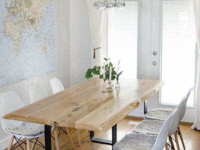 DIY Live Edge Table with Steel Base