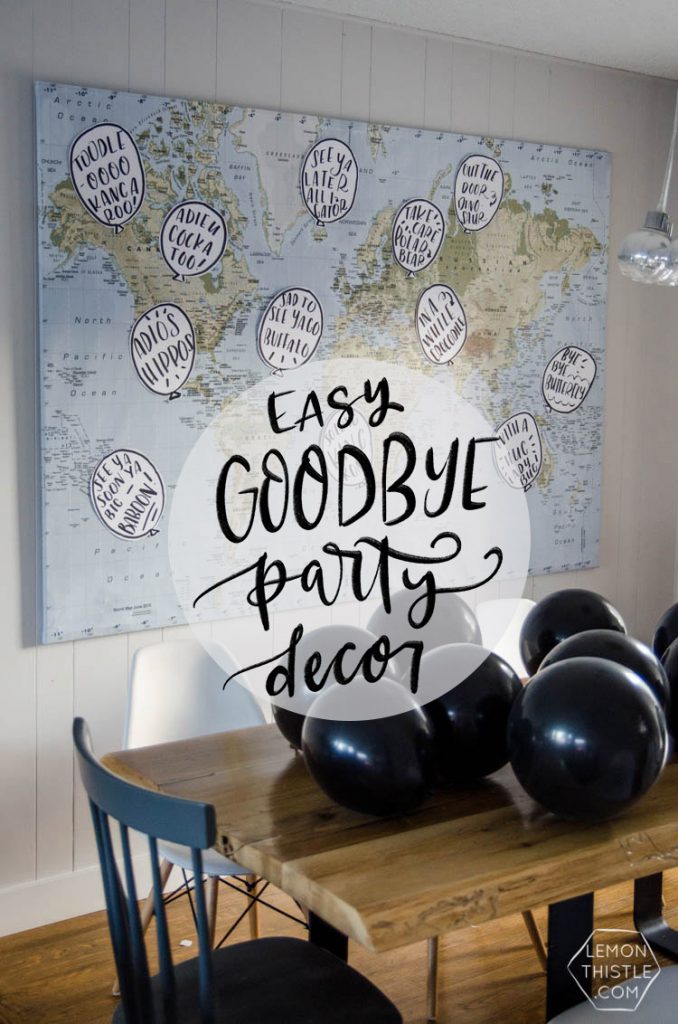 Easy bon voyage party decor idea