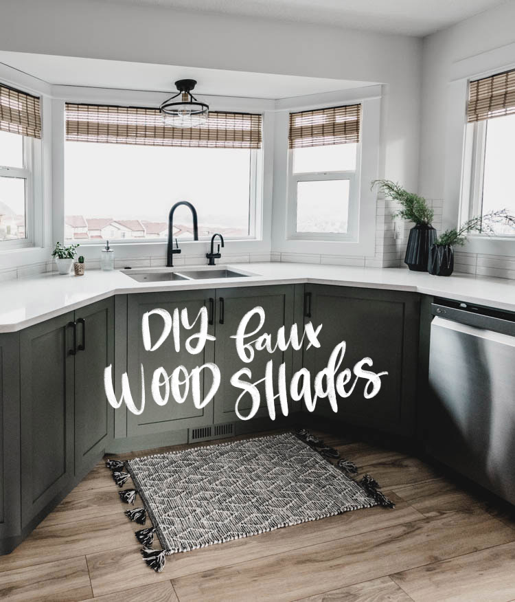 DIY Faux Wood Shades Hack... love this idea! Perfect for naked windows
