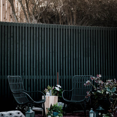 DIY concrete wall cover- with a modern patio screen!