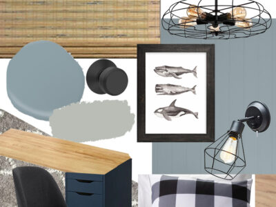 Blue Nordic Boys Bedroom design with industrial touches