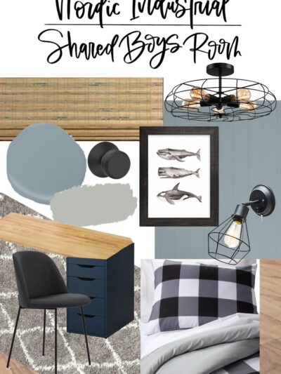 Blue Nordic Boys Bedroom design with industrial touches