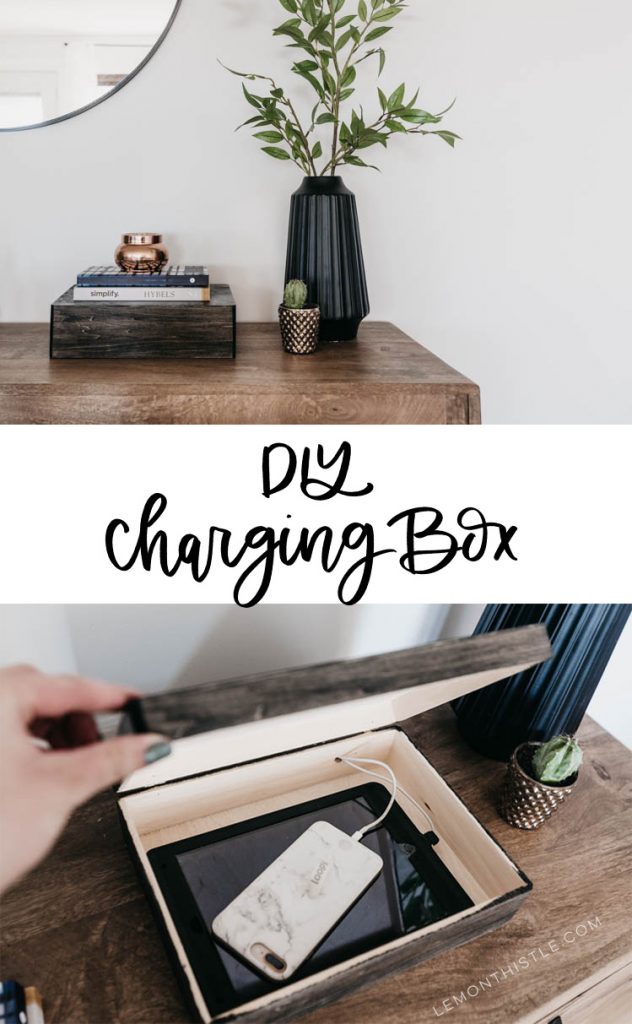 DIY Charging box for phone and ipad... you would never know! Such a great way to limit phone usage too