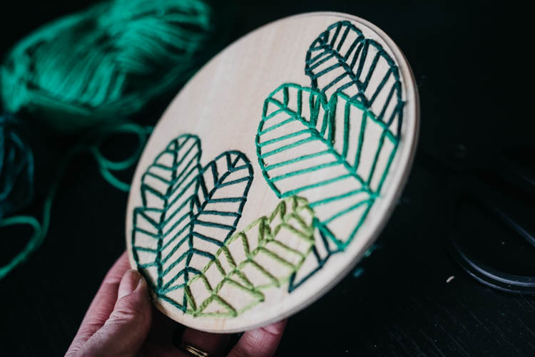 How To Embroider On Wood Botanical Embroidery Hoop Lemon Thistle