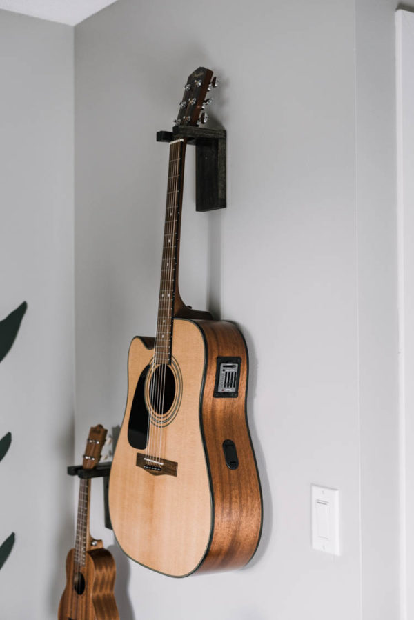 DIY Wall Mount Guitar Holder - Lemon Thistle